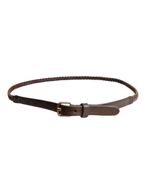 J. Crew Women's Brown Braided Leather Skinny Belt S